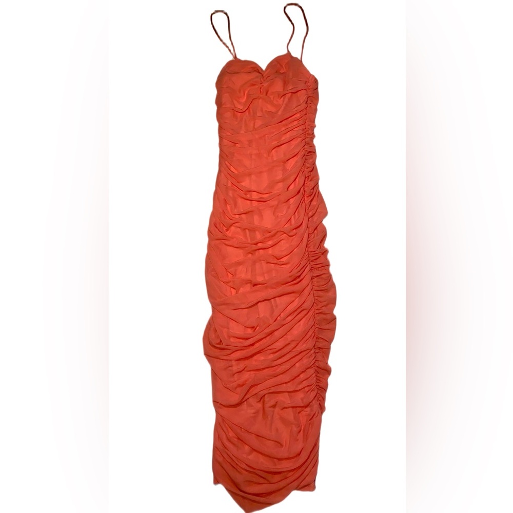 Fashion Nova Orange Midi Dress